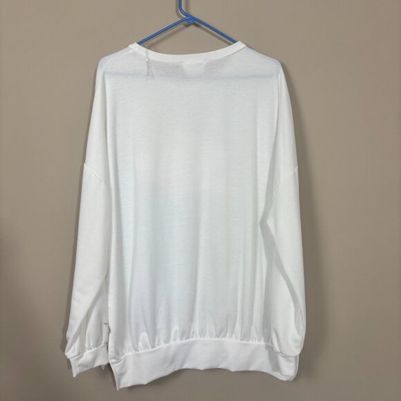 DaDa White "Love" Sweatshirt with Sequin Detail - Size M - Picture 2 of 11